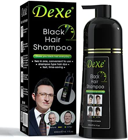 Naravni črni šampon Dexe za barvanje sivih las
